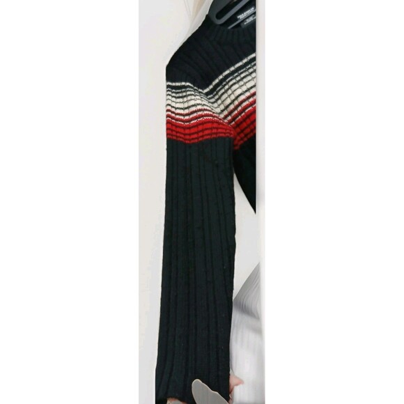 Vintage Polo Jeans Co Ralph Lauren Black Stripe Pullover Wool Sweater Large Y2K - Picture 5 of 7